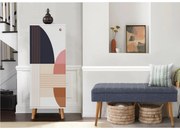 Conjunto de Mobiliário de Entrada Vegas – Branco e Azul Escuro – Medid