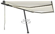 Toldo automático com LED e sensor de vento 450x350 cm cor creme