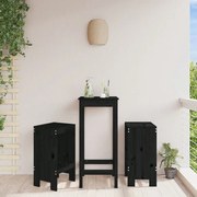 vidaXL Bancos de bar 2 pcs 40x36x75 cm madeira de pinho maciça preto