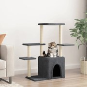 Árvore gatos c/ postes arranhadores sisal 97,5 cm cinza-escuro