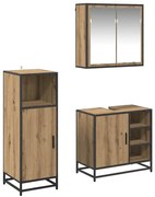 vidaXL Conjunto de Móveis para Banheiro 3 pcs Carvalho Artesanal