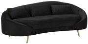 SOFÁ OSLO 3 LUGARES COM ALMOFADAS PRETAS CM 185X84X68