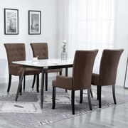 vidaXL Cadeiras de jantar com apoio de braços 4 pcs tecido castanho