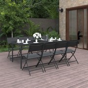 vidaXL 9 pcs conjunto de jantar para exterior aço