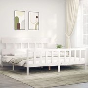 vidaXL Cama sem colchão 200x200 cm madeira de pinho maciça branco