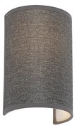 Candeeiro de parede moderno cinzento - Simple Drum Jute