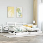 vidaXL Sofá-cama com gavetão e gavetas sem colchão 90x200 cm branco