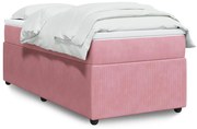 vidaXL Cama com molas/colchão 80x200 cm veludo rosa