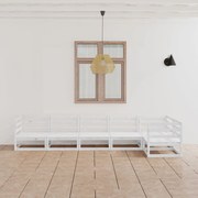 vidaXL 6 pcs conjunto lounge de jardim pinho maciço branco