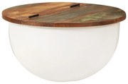 vidaXL Mesa de centro 50x27 cm madeira recuperada maciça branco