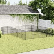 vidaXL Parque para cães com 20 painéis aço galvanizado preto
