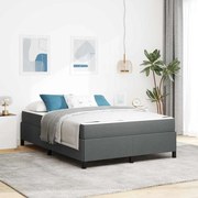 vidaXL Cama Box Cinza Escuro 140 x 190 cm tecido