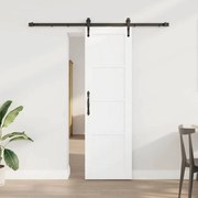 Porta Deslizante vidaXL com Conjunto de Ferragens Branca 61x198.5 cm Madeira Sólida de Pinho