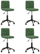 Cadeiras de jantar giratórias 4 pcs veludo verde-escuro