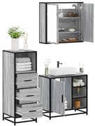 vidaXL 3 pcs Conjunto móveis casa de banho madeira proc. cinza sonoma