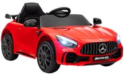 AIYAPLAY Carrinho Elétrica Infantil Carro Mercedes-Benz AMG GTR com Bateria 12V Faróis Buzina e Música 3-5 km/h 108x67x46 cm Vermelho | Aosom Portugal