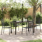 vidaXL Conjunto de Jantar para Jardim 5 pcs Preto Aço revestido a pó