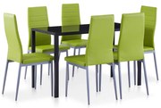 vidaXL Conjunto de jantar 7 pcs verde