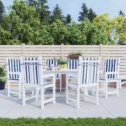 vidaXL Almofadões cadeira encosto baixo 6pcs tecido riscas azul/branco
