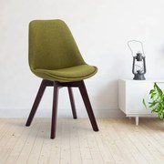 Cadeira de cozinha e sala de jantar Borneo em tecido com estrutura em Cor Nogueira 48 x 84 x 55 cm Verde