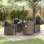 vidaXL Conjunto de Jantar de Jardim 5 Peças Cinza Rattan