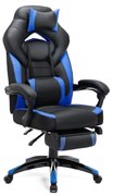 Cadeira gaming ergonómica para longas sessões de jogo | SONGMICS | 72.4 x 69.7 x 133 cm | preto|azul | OBG77BU.