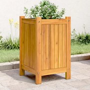 vidaXL Vaso/floreira de jardim com forro 31x31x50 cm acácia maciça