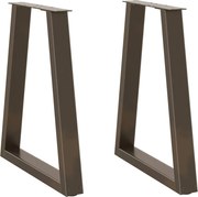 vidaXL Pés para mesa de jantar em formato de V, 2 peças, aço natural, 50x(72-73,3) cm, aço