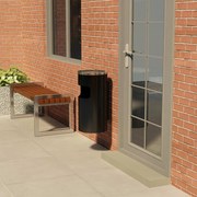 vidaXL Caixote do lixo com cinzeiro para parede 26 L aço preto