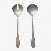 Conjunto De 2 Talheres Para Salada Em Aço Inoxidável Aina Prateado - Sklum