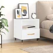 vidaXL Mesa de cabeceira derivados de madeira branco brilhante