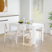 Mesa de jantar 140x74,5x76 cm contraplacado branco brilhante