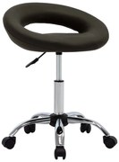 vidaXL Cadeira de trabalho com rodas couro artificial castanho