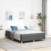 vidaXL Cama Box Cinza Escuro 140 x 190 cm tecido