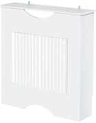 HOMCOM Cobertura Radiador 78x19x82cm Cobertura Radiador de MDF Moderno com Prateleira Carga 10kg e Dispositivo Anti Rolamento Branco | Aosom Portugal