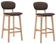 vidaXL Bancos de bar 2 pcs tecido castanho
