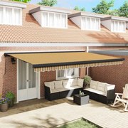 vidaXL Toldo Retrátil Multicolor 500 × 300 cm Tecido e Metal