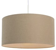 Candeeiro de suspensão rústico branco com cúpula castanho claro 50cm - Combi