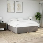 vidaXL Cama sem colchão 200x200 cm tecido cinzento-acastanhado