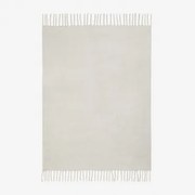 Manta 150x130 Cm Com Franjas Dorota Branco - Sklum