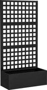 Outsunny Jardineira com treliça, tela de privacidade, canteiro elevado de jardim em aço galvanizado, para plantas trepadeiras, 89x40x178cm, preto | Aosom Portugal
