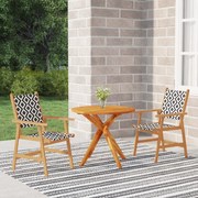 vidaXL 3 pcs conjunto de jantar para jardim madeira de acácia maciça