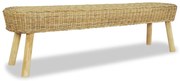 vidaXL Banco para hall em vime natural 160x35x45 cm