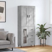 vidaXL Armário alto 69,5x34x180 cm derivados de madeira cinza cimento