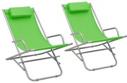 vidaXL Cadeiras de baloiço 2 pcs aço verde