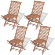 Cadeiras de jardim dobráveis 4 pcs madeira teca maciça