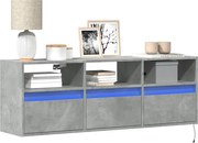 vidaXL Móvel de parede p/ TV c/ luzes LED 130x31x45cm cinzento cimento