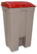 Caixote do Lixo Profissional de 50 Litros em Aço Inoxidável de Fundo  Impermeável, Balde com Tampa, Pedal e Rodas, Dimensões de Ø 390x615 mm LxA