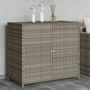 vidaXL Armário de arrumação p/ jardim 83x45x76 cm vime PE cinzento