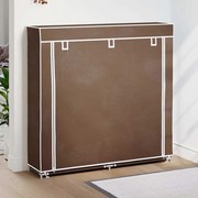 vidaXL Armário p/ sapatos com cobertura 115x28x110cm tecido castanho